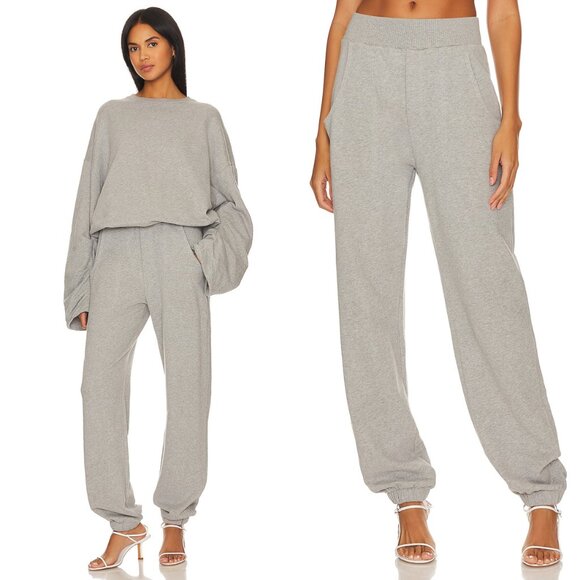 GRLFRND NEW The Curve Gray French Terry Athleisure Jogger Sweatpants Size M - Picture 2 of 10